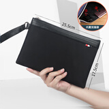 杰利文件袋双层拉链多功能内有插袋文件包收纳包大容量防水牛津帆布票据袋子资料袋便携式手拿包手提袋 小号A5 / 黑色 1个