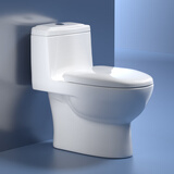 松鲸 普通马桶座便器超漩虹吸大冲力家用小户型连体节能抽水坐便器 【直冲式】大冲力+缓降盖板 305/300mm