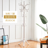 怡美奥 实木衣帽架落地家用卧室挂衣服的架子简约现代单杆立式包架挂衣架 加粗-三腿-白象色601