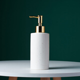 众福缘 陶瓷洗手液瓶子北欧浴室卫生间液瓶沐浴露瓶按压分装瓶瓶 圆形白色陶瓷瓶（350ml） 350ml