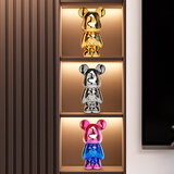 冰石美轻奢暴力熊摆件客厅高端创意网红酒柜电视柜展示柜装饰品搬家礼物 爱心熊3件套组合B
