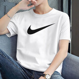 耐克（NIKE）短袖男T恤 夏季新品运动衫休闲透气舒适半袖圆领棉质体恤上衣 大勾白色/晒图退10 L (175/92A)