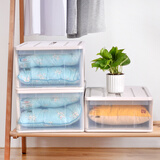 甘香屋 【3个装】塑料收纳箱抽屉式收纳盒衣收纳衣服透明储物整理收纳柜 【36L带暗扣】深45*宽38*高20cm 45*38*20cm 3个装