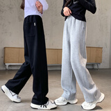 木依木花女童春夏薄款运动裤儿童宽松阔腿裤女孩夏装裤子中大童夏季直筒裤 1711款-黑色【春秋单裤】 160 (建议身高160cm)