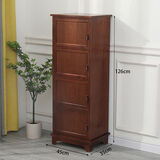 斯朴洛特实木斗柜带门大容量收纳柜家用多功能储物柜简易书柜阳台角柜 45公分胡桃色四门【现货速发】