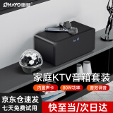 雷登（OHAYO）S10家庭KTV音响套装全套蓝牙音箱卡拉ok机电视练歌客厅无线麦克风话筒唱歌机家用K歌 黑色+彩灯