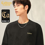 卡宾男装 【肌理提花】高周波LOGO卫衣秋新款几何长袖上衣潮流A 煤黑色01 M /170/48