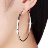 缔晶大圈环耳环女士990足银耳圈环耳钉圆圈耳饰欧美风轻奢新年礼物