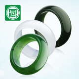 念玉新疆和田玉戒指环男女款天然碧玉戒指细料青玉戒指羊脂白玉戒指尾 碧玉内径18mm=15号