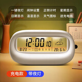 帕提拉透明闹钟学生用桌面智能电子数字时钟高颜值2023新款专用起床神器 806夜灯款白色+USB线