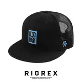 力嘶（RIOREX）帽子男平檐街头潮牌欧美风嘻哈帽平沿帽低调大头围hiphop帽 黑色网眼帽 58cm（57-59cm）