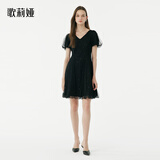 歌莉娅薄纱小黑裙夏装显瘦女装宴会连衣裙小个子公主裙1A5H4H8W0 00B黑色 M