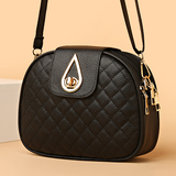 轻鸥新款包包女韩版时尚菱格斜挎包双层小包百搭女包手提单肩包 时尚百搭黑色