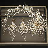 千宝莱新娘仿珍珠发带唯美韩式时尚耳环结婚晚会盘发编发婚纱礼服头饰