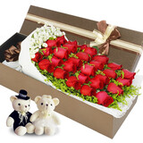 莱一刻鲜花速递33朵红玫瑰礼盒花束送爱人女友生日礼物全国同城配送 33朵红玫瑰礼盒—三生三世