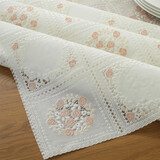 莱维蔻桌布pvc防水防油防烫蕾丝塑料家用茶几餐桌布欧式免洗长方形台布 1093米咖 80X135可自由裁剪