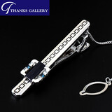 THANKSGALLERY黑武士联名款天然星空石袖扣男法式衬衫商务轻奢袖口袖钉定制刻字 黑武士领带夹