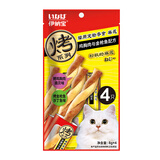 伊纳宝猫零食肉条宠物洁齿磨牙棒猫咪鸡肉海鲜双拼麻花零食猫条4条装 扇贝金枪鱼沙丁鱼味