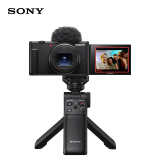 索尼（SONY）ZV-1 II Vlog数码相机 4K视频/大光圈/美肤 64UY存储卡手柄电池套装 (ZV-1M2//ZV1二代)  黑色 