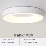 千帐灯吸顶灯LED卧室书房间现代简约过道阳台走廊智能护眼儿童创意灯具 圆白40cm-38w 三色变光(无遥控)