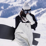 AWKA单板滑雪手套闷子专业防水保暖护具连指五指登山男女 奶白色 ST03 L