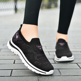 双星八特女鞋春秋透气休闲鞋女轻便运动凉爽网鞋一脚蹬软底散步单网妈妈鞋