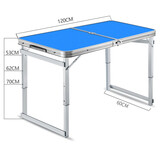 畅烧 户外折叠桌子便携野餐烧烤广告地摊摆摊桌铝合金户外桌SY-013 蓝色方管单桌+伞孔