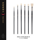 米娅（MIYA） 米娅黑骑士水粉笔单支猪鬃丙烯油画笔马毛笔平峰圆扁峰扇形笔画刷勾线笔水彩笔绘画笔 黑骑士扇形笔套装