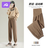 婧麒（JOYNCLEON）孕妇裤春秋款外穿休闲运动卫裤小个子打底裤 卡其色XXL jyk38493