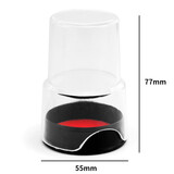 祺星 印章盒透明圆形公章盒子便携式公司印章收纳盒印鉴盒内置印台 小号（内直径45mm）