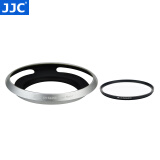 JJC 相机遮光罩 适用于索尼E 16-50mm镜头 A6500 A6400 A6300 A6100 A6000 ZV-E10 A6600微单保护配件 银色遮光罩+40.5mmUV滤镜