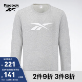 Reebok锐步官方男女黑色基础LOGO款百搭时尚经典圆领套头长袖卫衣 GR8473 A/M