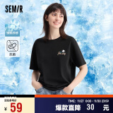 森马（Semir）[凉感T]观园吉联名短袖T恤女抗菌宽松2024熊猫夏装潮109324100013