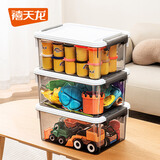 禧天龙（Citylong） 大号加透明收纳箱衣服衣物化妆品带盖整理箱 【31.5*23*14.5CM】7升透灰 三个装（更加划算）