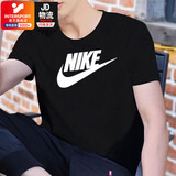 耐克（NIKE）T恤男士 2025夏季新款宽松休闲运动健身圆领透气半袖全棉跑步短袖 AR5005-010/黑色 XL (180/96A)
