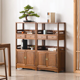 古尚古红木家具非洲鸡翅木（学名：非洲崖豆木）矮书柜新中式书架全实木茶水柜收纳柜餐边柜隔断柜 80书柜一对