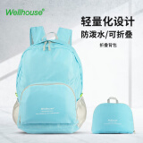 WELLHOUSE 背包 折叠男女双肩包户外皮肤包备用包袋防水轻便 天蓝