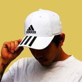 adidas阿迪达斯帽子 三叶草男帽女帽棒球帽休闲运动帽遮阳鸭舌帽网球帽 FQ5411 白色三条纹