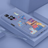 倍思力 适用小米红米Redmi Note11 5G手机壳男女款防摔保护套全包磨砂直边软壳 薰衣草灰-拼图小怪兽+手绳 小米Redmi Note11 5G版