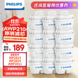 飞利浦净水壶家用滤水壶原装滤芯AWP210适用AWP2814适用净水壶 【12支装】飞利浦通用