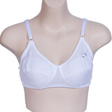 爱诺登（Ainuodeng）老式棉质棉布文胸中老年人无钢圈无海绵大码妈妈胸罩薄款透气夏 白色小猫 85B (38)