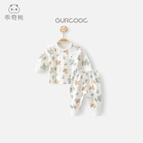 乖奇熊男女宝宝长袖长裤内衣套装春秋冬季婴儿童纯棉睡衣服家居服两件套