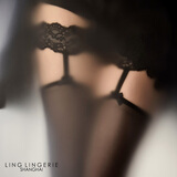 绫天生丝滑绫lingerie「秘」蕾丝过膝长筒袜性感超薄高筒袜黑丝女 芝-Black黑色 1双 均码 「155cm~183cm」