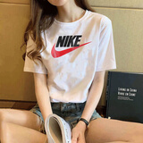 耐克（NIKE）女装短袖男装 夏季新款运动服跑步透气休闲宽松上衣女T恤休闲短袖 白色/全棉材质/偏大 M