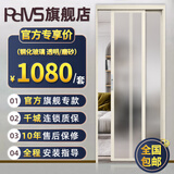 匹帝维斯（PDVS）PD门折叠门推拉平开门铝合金窄边趟摺门卫生间门厨房PT门洗手间门 透明/磨砂+全景款式+平框