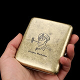 顶辉青铜色20支烟盒超薄老式复古翻盖烟盒刻字订制签名烟盒20支装整包