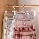 凤全无痕伸缩裤架裤夹子家用防滑裤子衣架收纳神器jk裙夹多层裤挂架子 粉色3支装