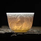 蕉夏景德镇十二生肖主人杯单杯高端功夫茶杯子素烧陶瓷茶具白瓷建盏杯 生肖-虎
