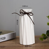 军英 现代简约陶瓷花瓶摆件客厅插花小清新装饰品电视柜仿真插花器皿 JY3454白色花瓶