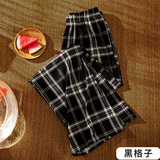 彼爱诗格子裤女夏季薄款2022新款高腰显瘦直筒阔腿裤宽松垂感拖地休闲裤 黑格子 均码